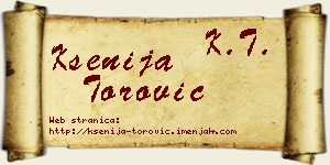 Ksenija Torović vizit kartica